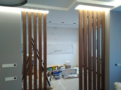 Реечные перегородки из шпона